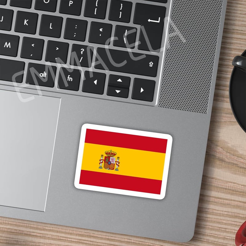 EMMACELA (3PCS) Spain Flag stickers, Countries Flag Stickers - Waterproof Vinyl Decals For Laptops, Tumblers, Water Bottles, Books, Scrapbooks, Size 3 x 2.2 Inch - Image 4